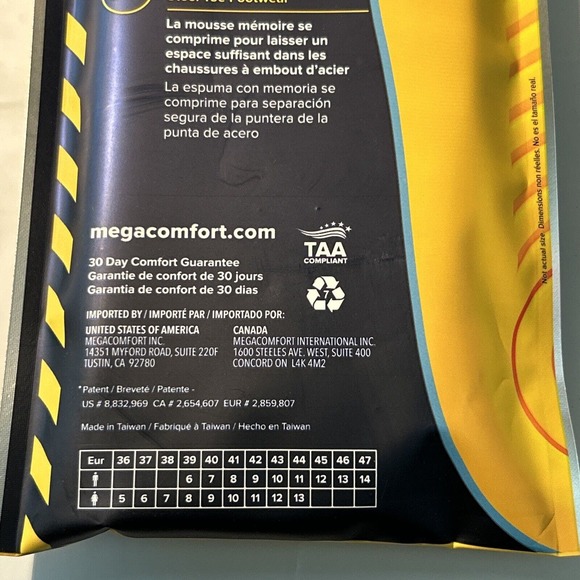 MEGA Comfort Insole Personal Anti Fatigue Mat (Dual Layered Memory Foam) Size 12 - Picture 9 of 9